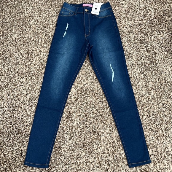 Dark Wash High Waisted Skinny Jeans - Picture 9 of 12